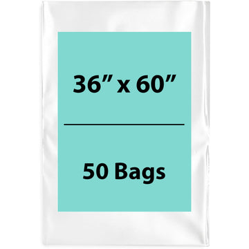 36X60 inches Clear Flat Poly Bags 4Mil Open Top (LDPE)